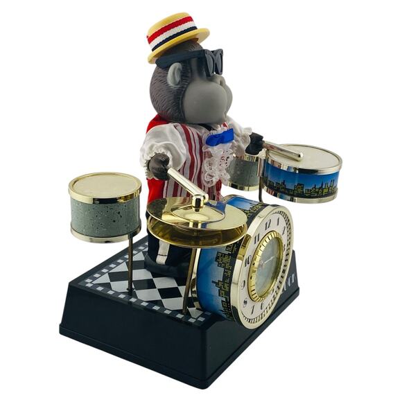Musical Gorilla Rarity Master Anchor Drum Alarm Clock Early 1980s Helicon w/Box - Picture 6 of 10